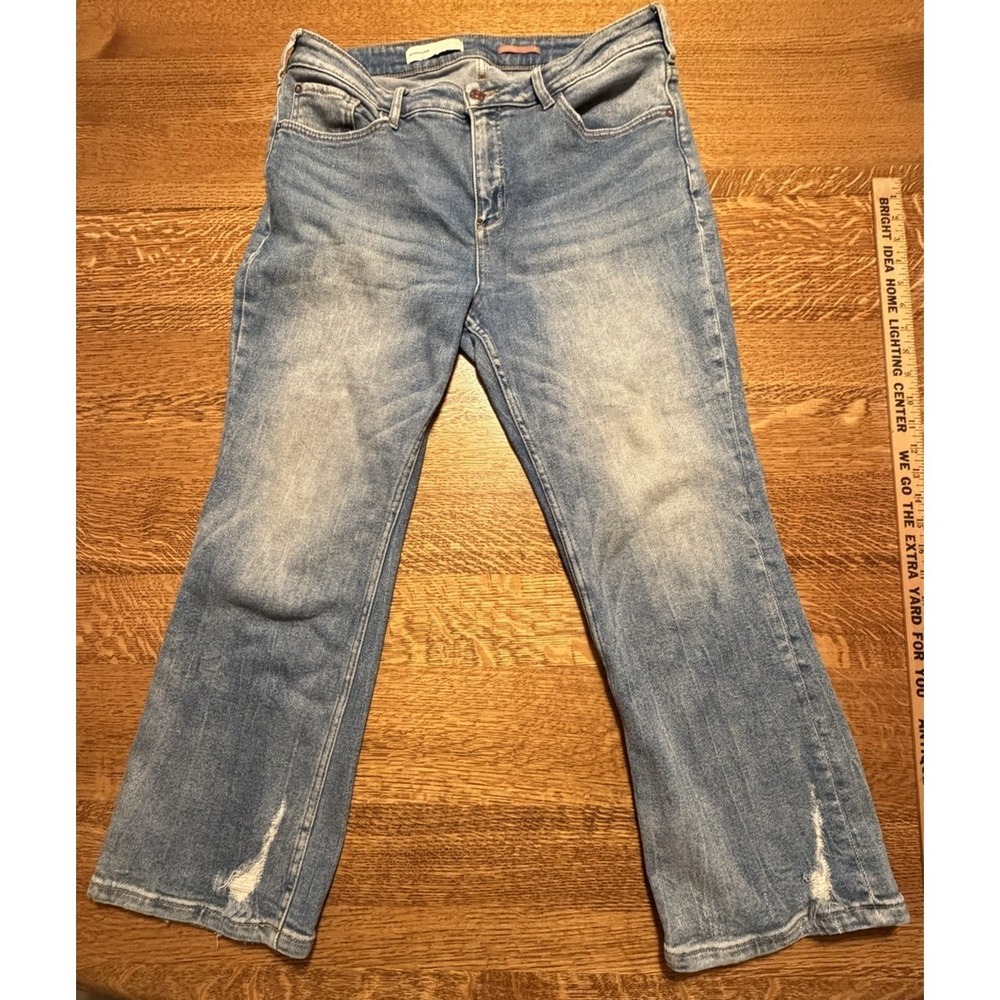 Anthropologie Pilcro Women's High Rise Distressed Boyfriend Jeans 32 Medium Wash